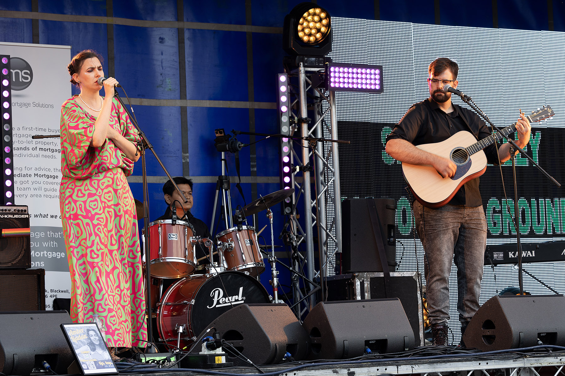 Amber Liadan and her band on the Shipston Proms 2023 main stage